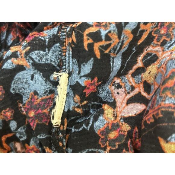 Free People Floral Print Off shoulder Top Sz Small Coquette Boho Festival - Picture 6 of 6